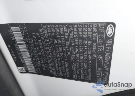 2018 Land Rover Discovery Hse z USA, uszkodzony, nr VIN SALRR2RVXJA070195